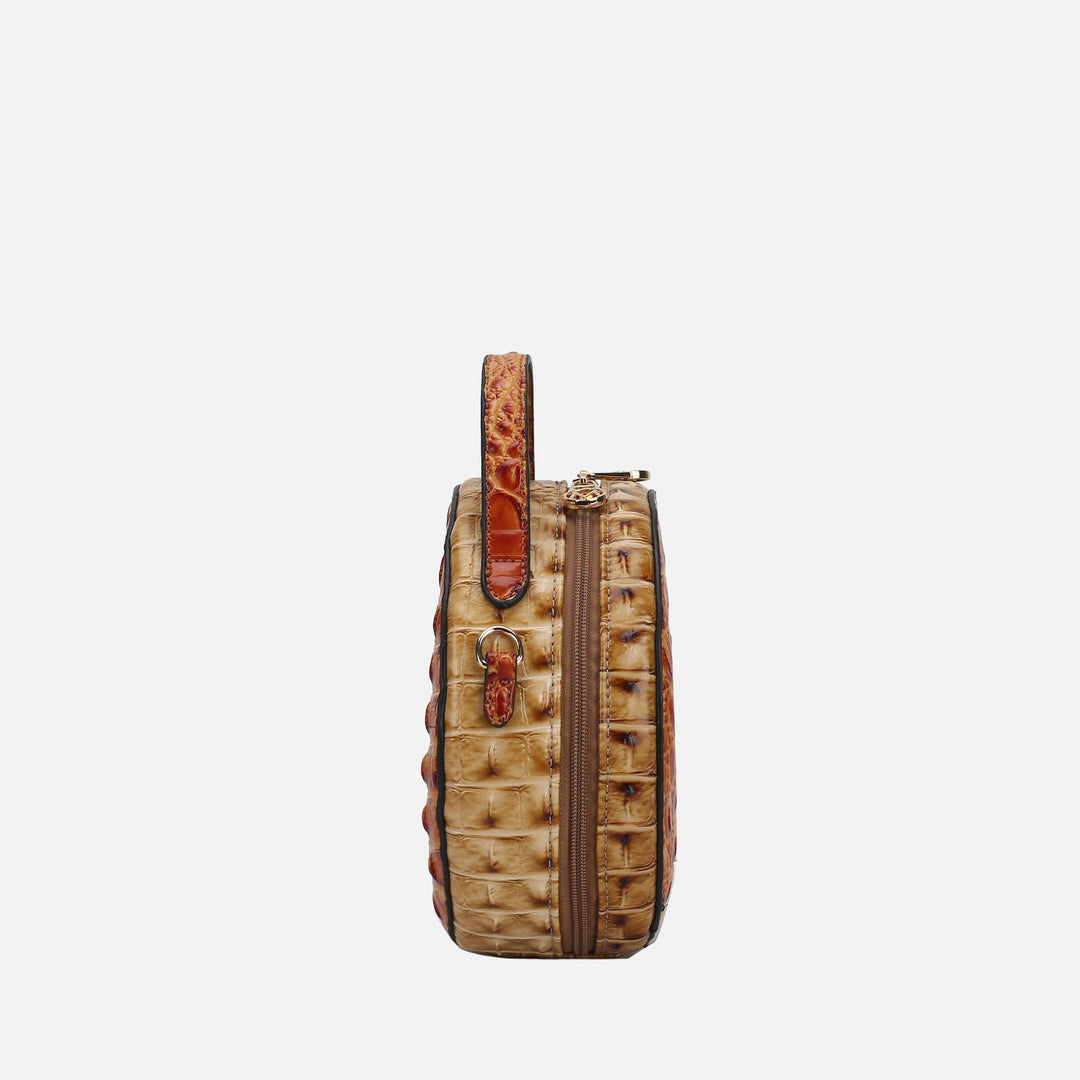 Croco Green MKF Collection By Mia K Ynnari Croc Round Crossbody Bag