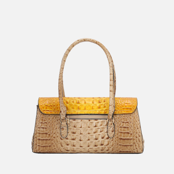 Croco Fuchsia MKF Collection By Mia K Liviana Croc Embossed Shoulder Bag
