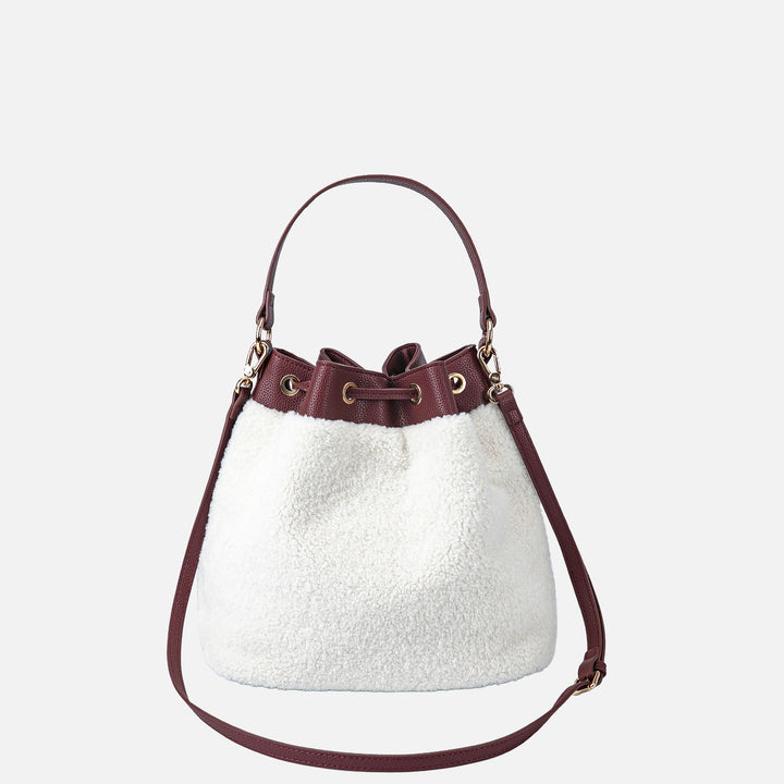 Merlot MKF Collection By Mia K Saryn Faux Fur Bucket Bag And Set