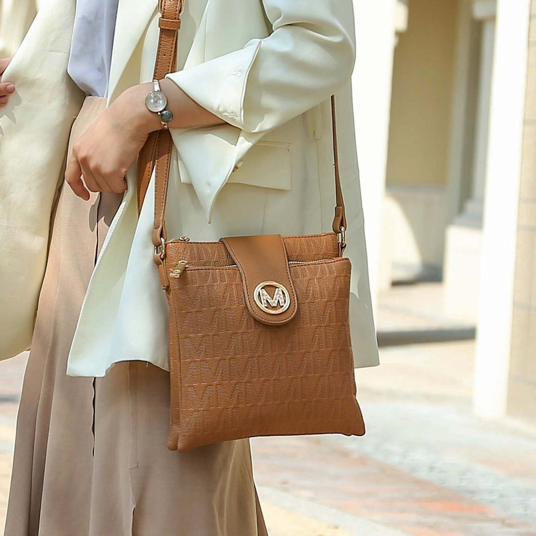 Black MKF Collection By Mia K Marietta Signature Crossbody Bag