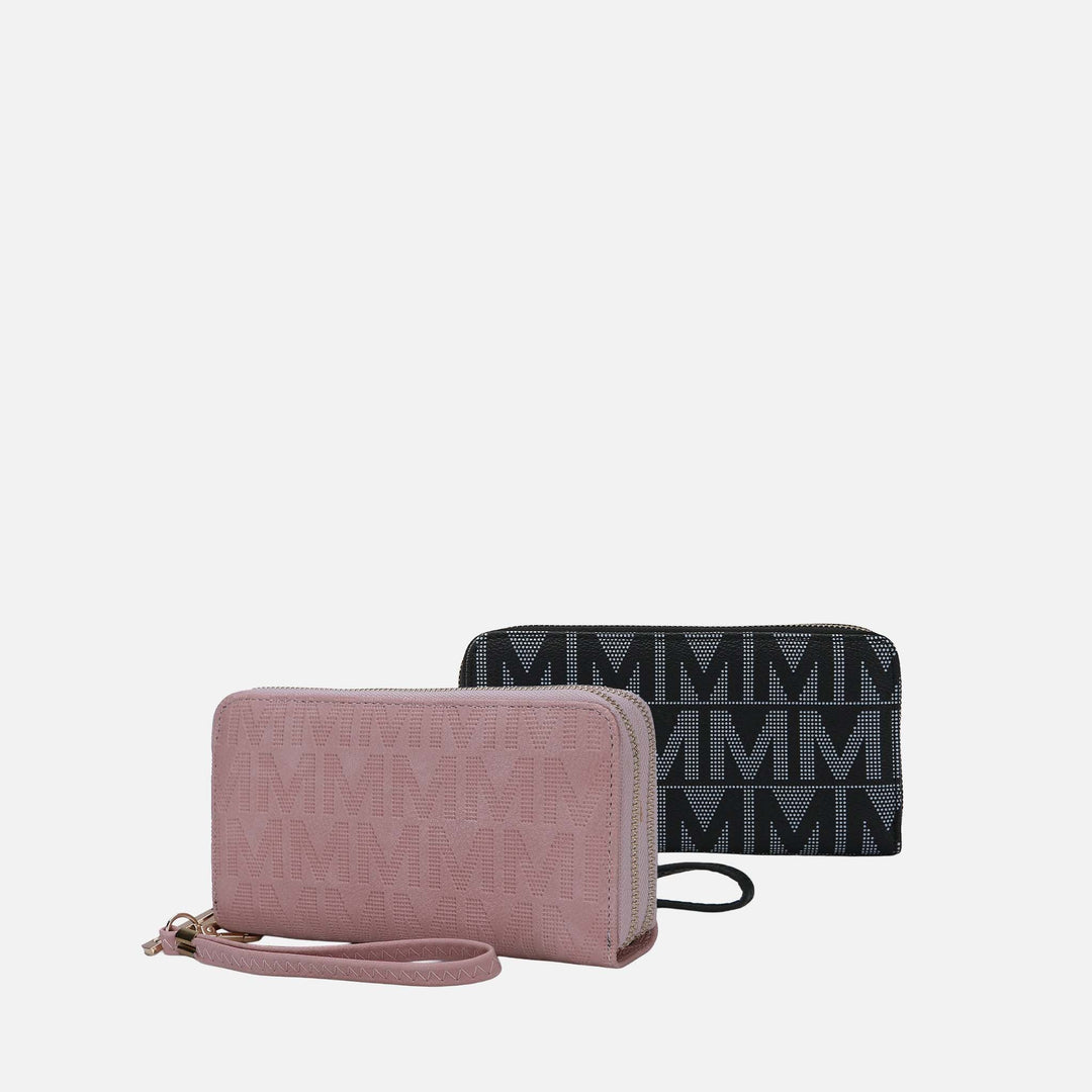Red MKF Collection By Mia K Kathe Embossed M Signature Wallet Wristlet