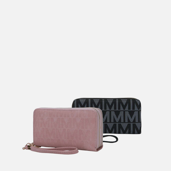 Red MKF Collection By Mia K Kathe Embossed M Signature Wallet Wristlet