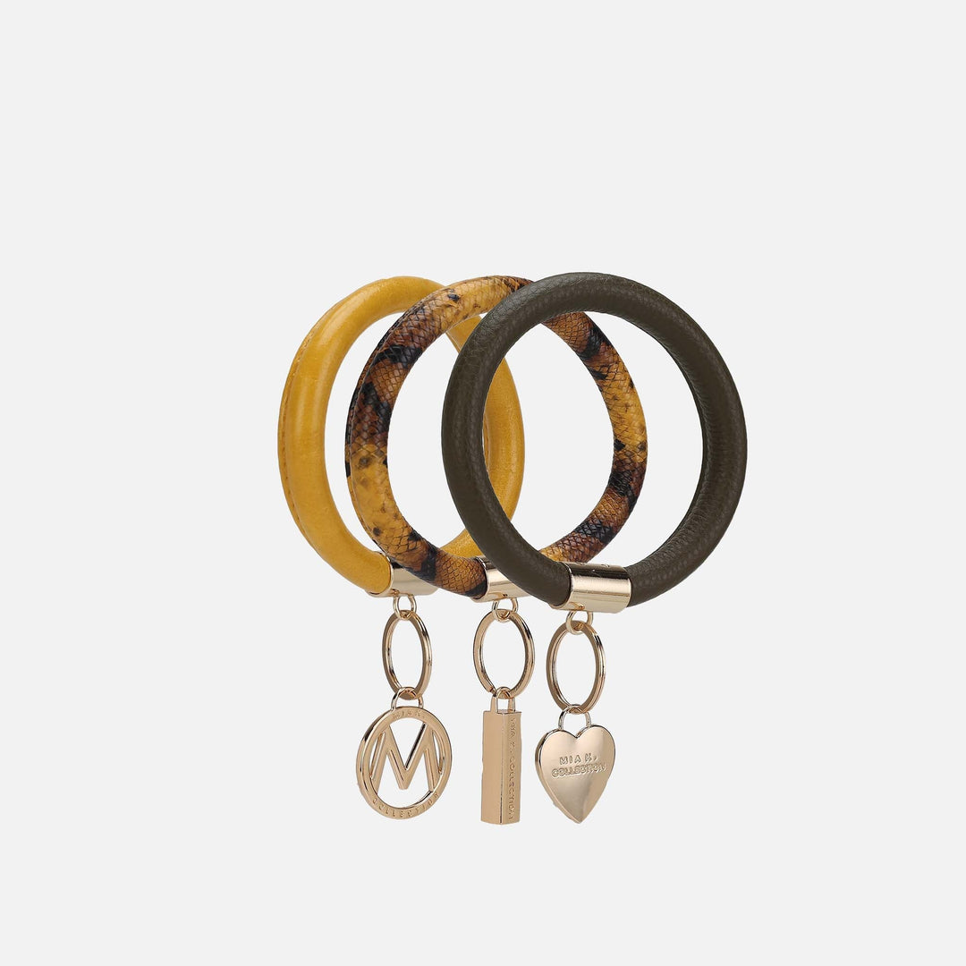MKF Collection By Mia K Jasmine Bangle Bracelet Keyring Set