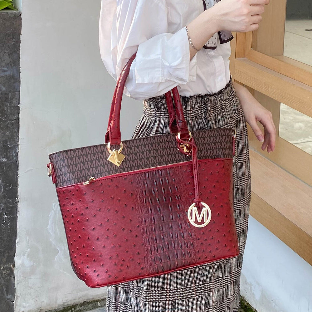 Burgundy MKF Collection By Mia K Grace Signature Tote Bag