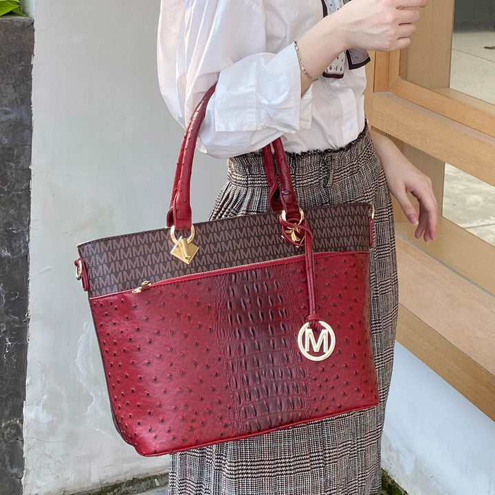 Burgundy MKF Collection By Mia K Grace Signature Tote Bag