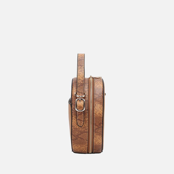 Cognac Brown MKF Collection By Mia K Mallory Crossbody Bag