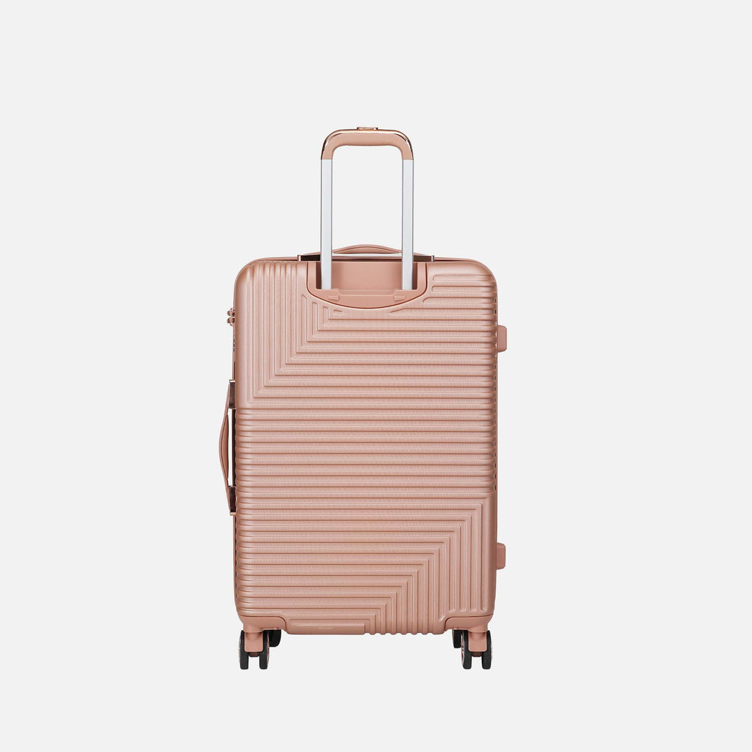 Metallic Rose Gold MKF Collection By Mia K Mykonos Spinner Luggage Set Large And X Large