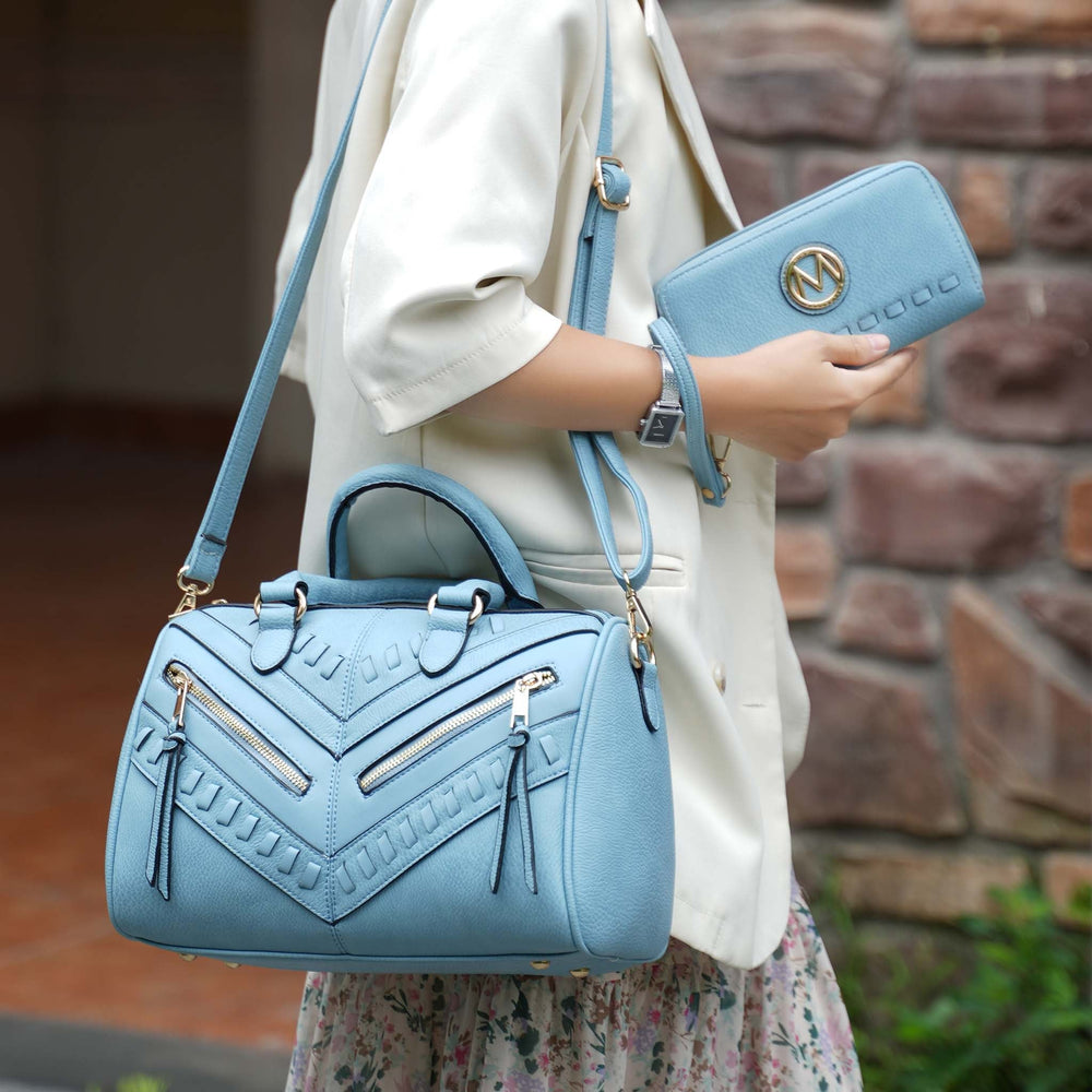 Charcoal Grey MKF Collection By Mia K Lara Shoulder Bag And Set