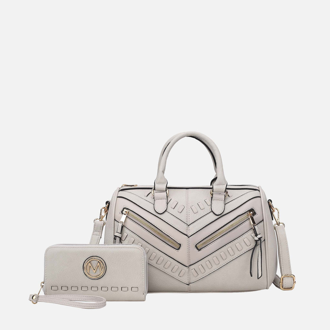 Taupe MKF Collection By Mia K Lara Shoulder Bag And Set