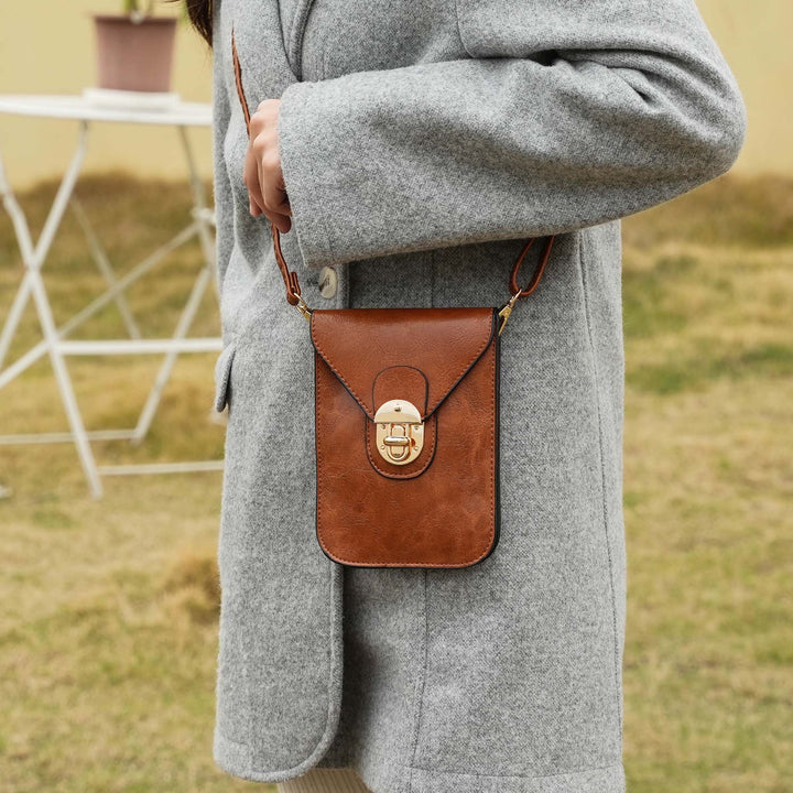 Cognac Brown MKF Collection By Mia K Havana Ii Phone Crossbody Bag