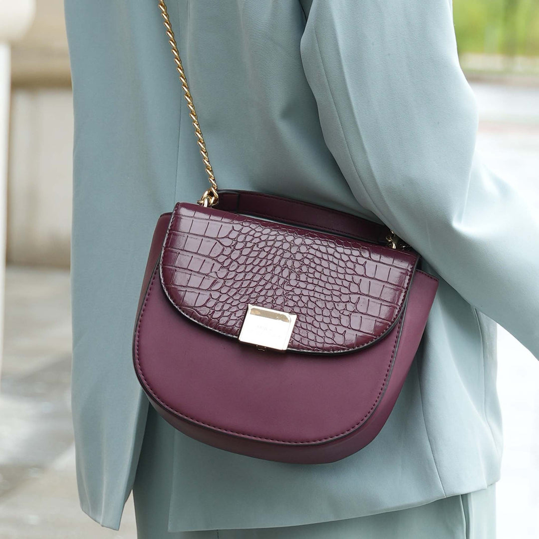 Cognac Brown MKF Collection By Mia K Brooklyn Embossed Crossbody Bag