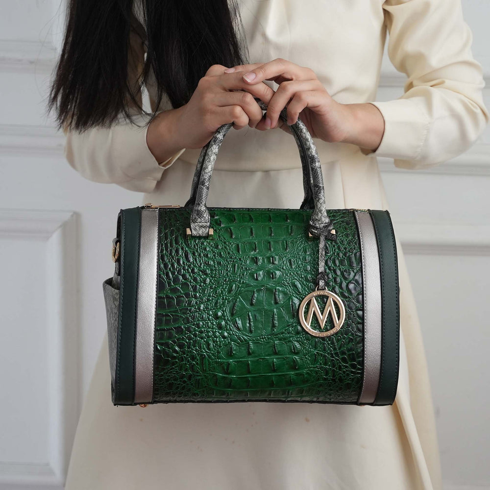 Croco Cognac MKF Collection By Mia K Eleanor Embossed Shoulder Bag