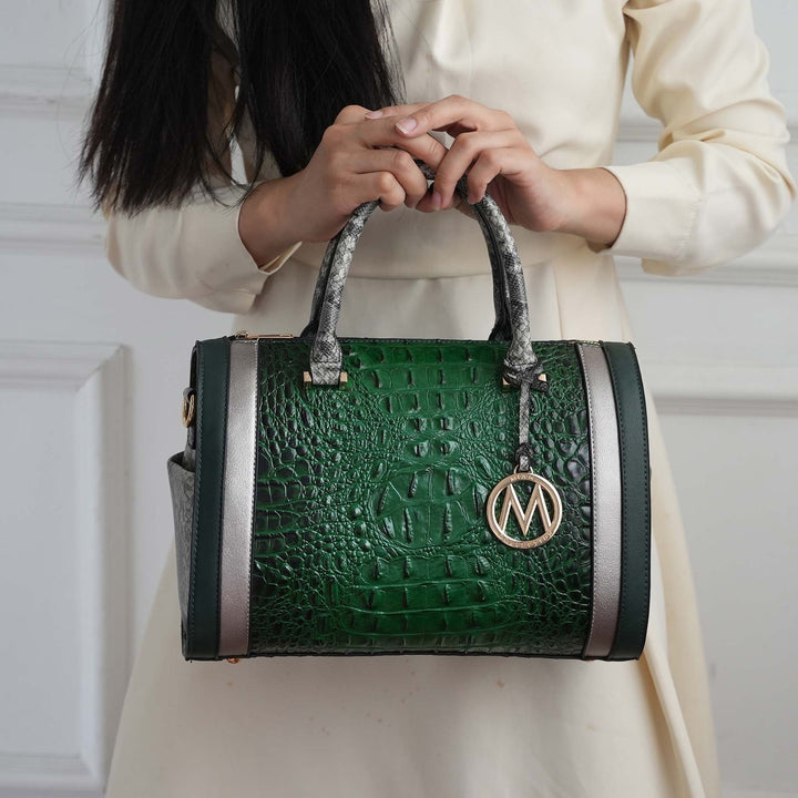Croco Cognac MKF Collection By Mia K Eleanor Embossed Shoulder Bag