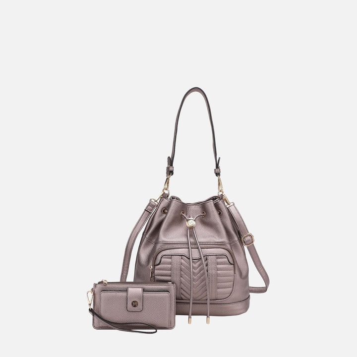 Taupe MKF Collection By Mia K Ryder Bucket Bag And Wallet Set