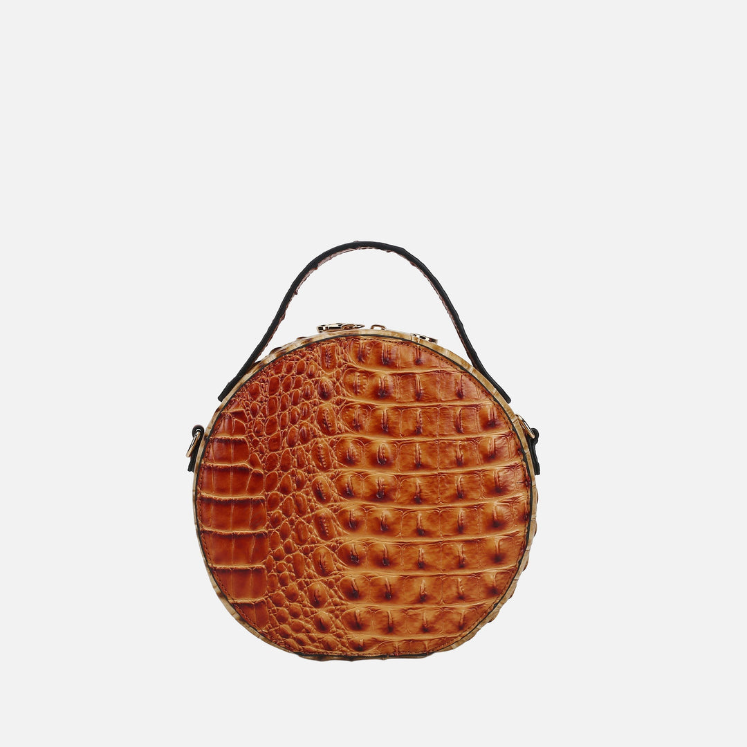 Croco Fuchsia MKF Collection By Mia K Ynnari Croc Round Crossbody Bag