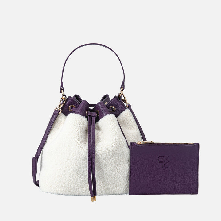 MKF Collection By Mia K Saryn Faux Fur Bucket Bag And Set