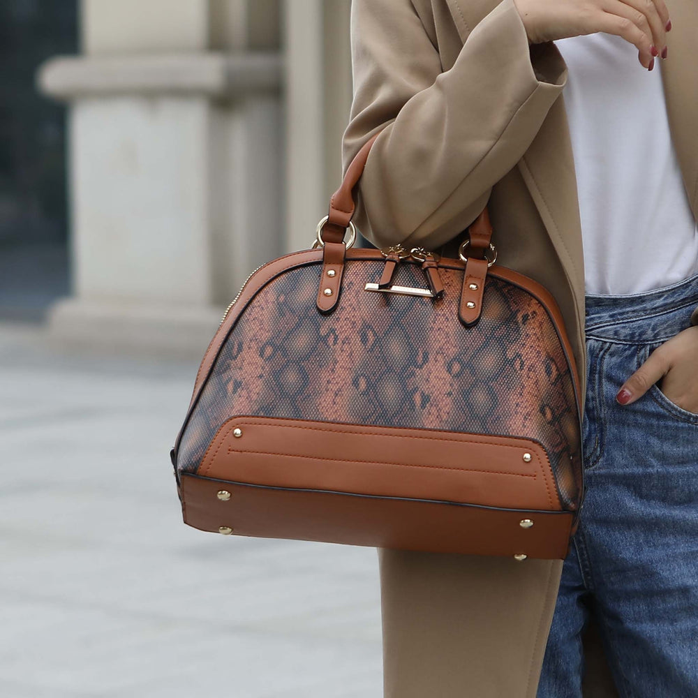 Snake Black MKF Collection By Mia K Frida Ii Shoulder Bag And Set