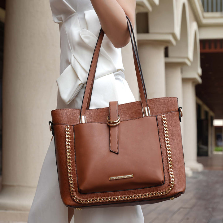 Tawny MKF Collection By Mia K Raya Shoulder Bag And Set