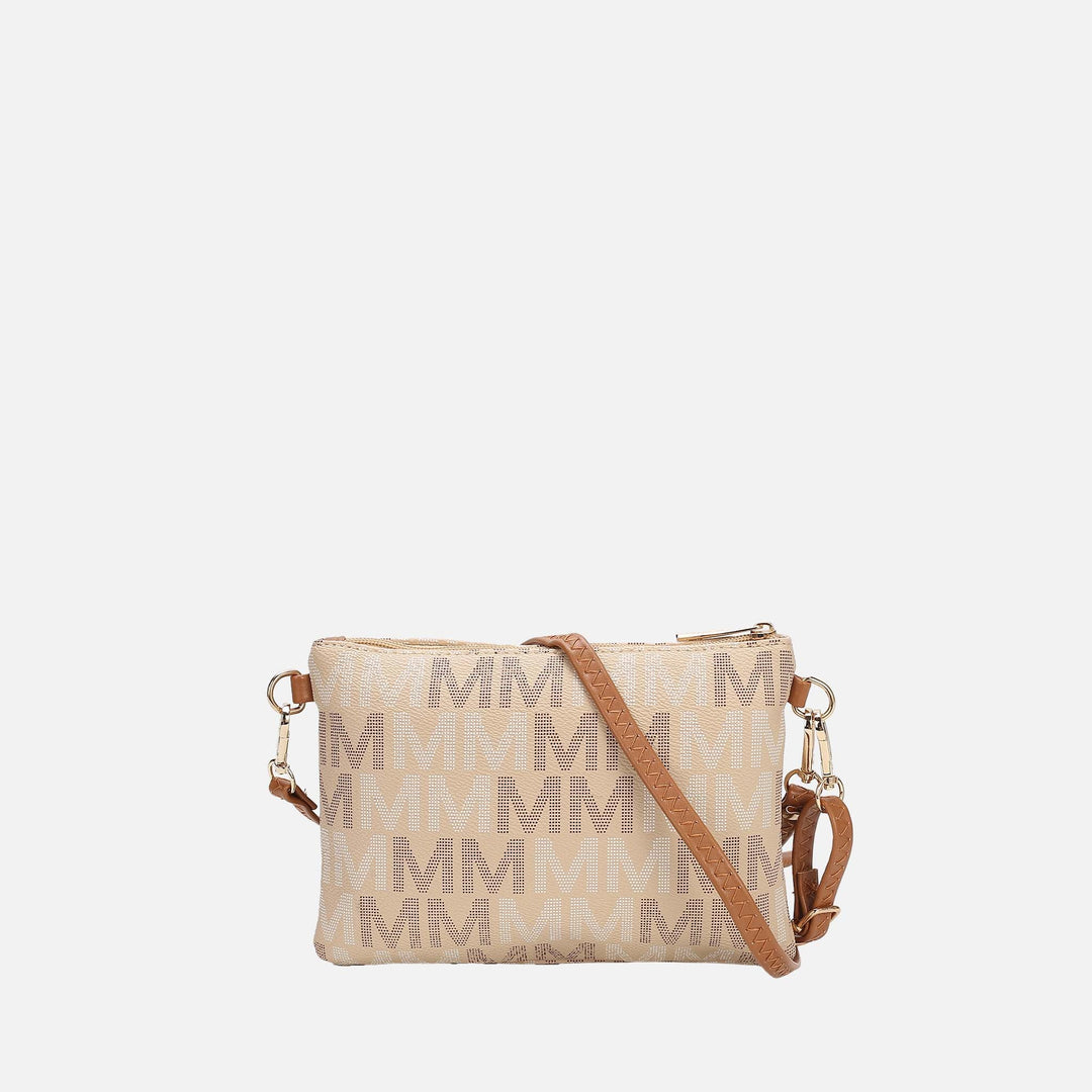 White MKF Collection By Mia K Camren Signature Crossbody Bag