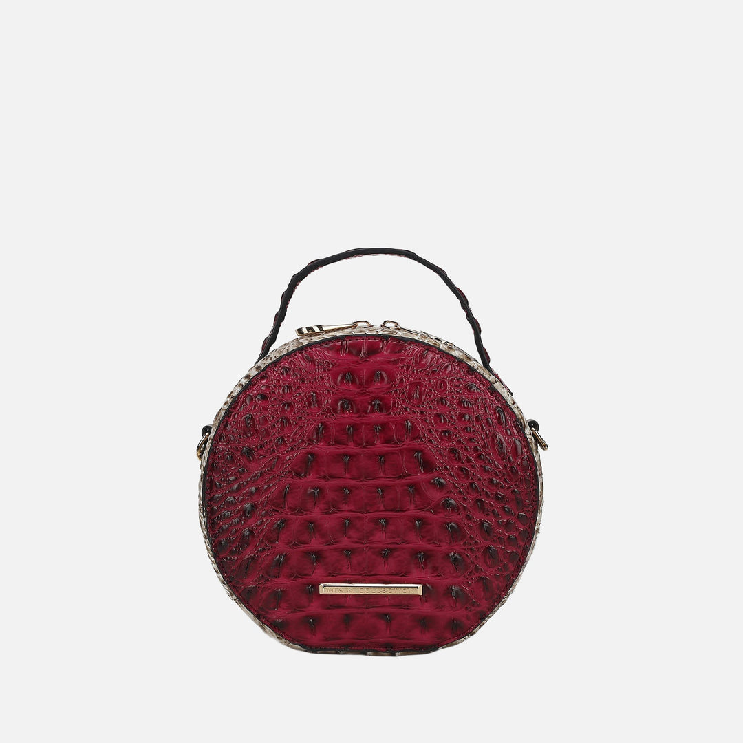 Croco Saffron MKF Collection By Mia K Ynnari Croc Round Crossbody Bag