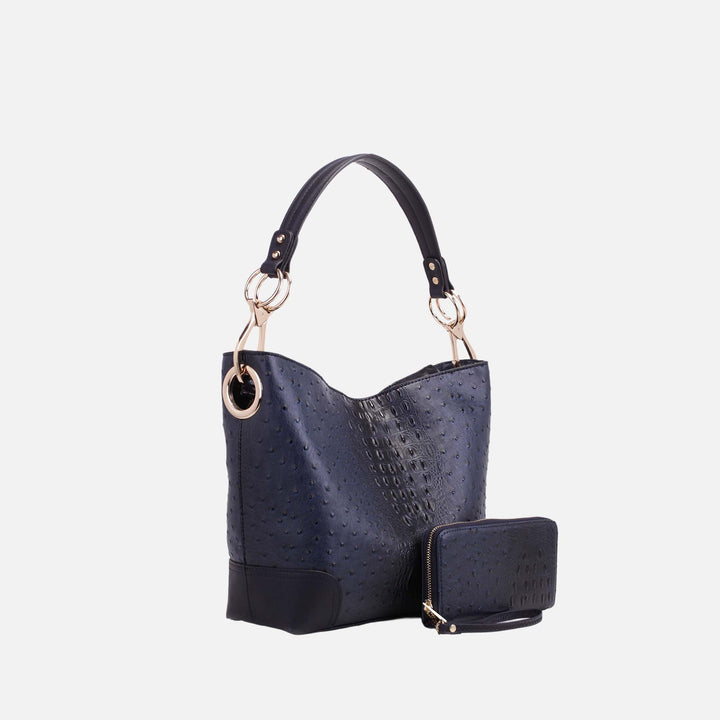 Light Gray MKF Collection By Mia K Wandy Shoulder Bag And Wallet Set