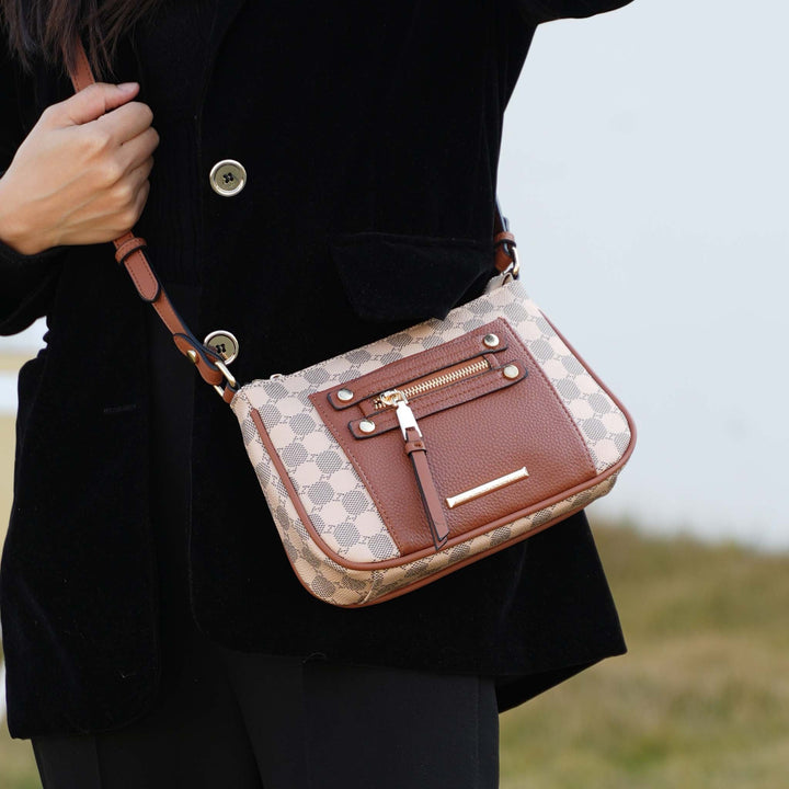 Cognac Brown MKF Collection By Mia K Essie Crossbody Bag