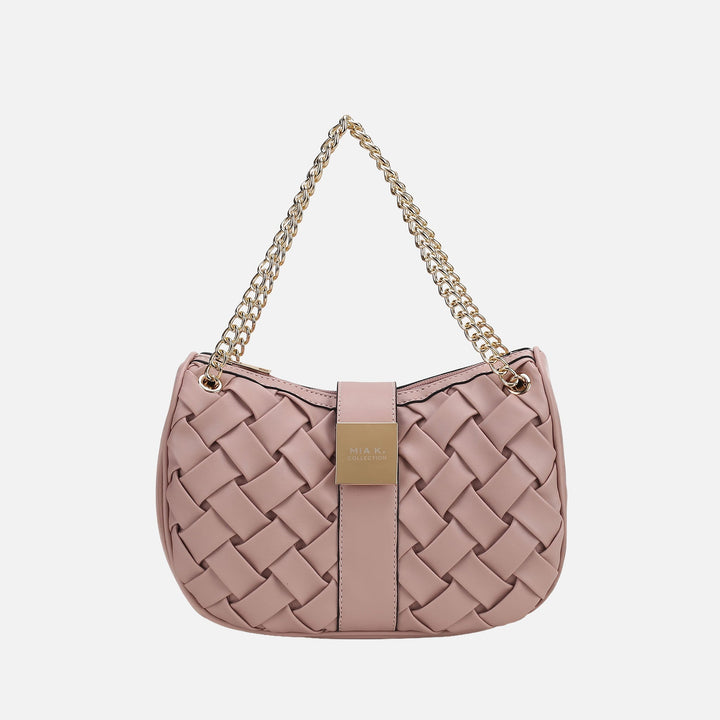 Taupe MKF Collection By Mia K Solari Braided Chain Shoulder Bag