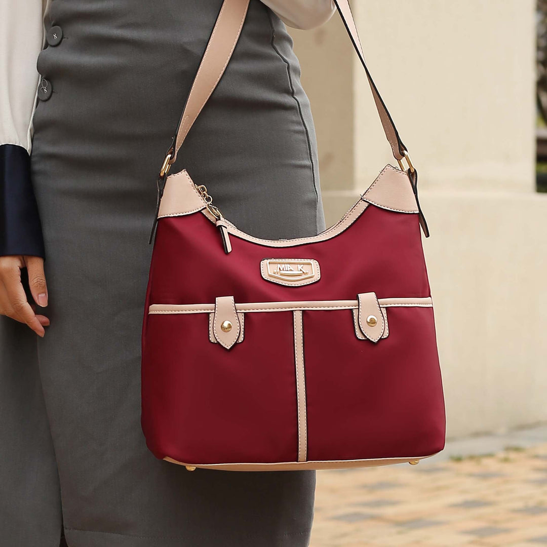 Blush MKF Collection By Mia K Harper Nylon Shoulder Bag And Set