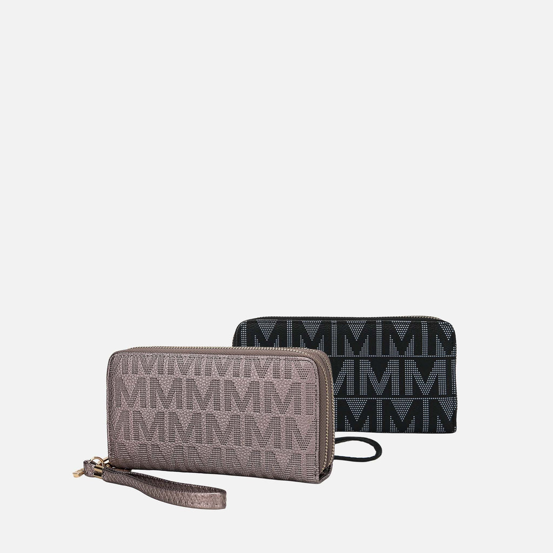 Rose Pink MKF Collection By Mia K Kathe Embossed M Signature Wallet Wristlet