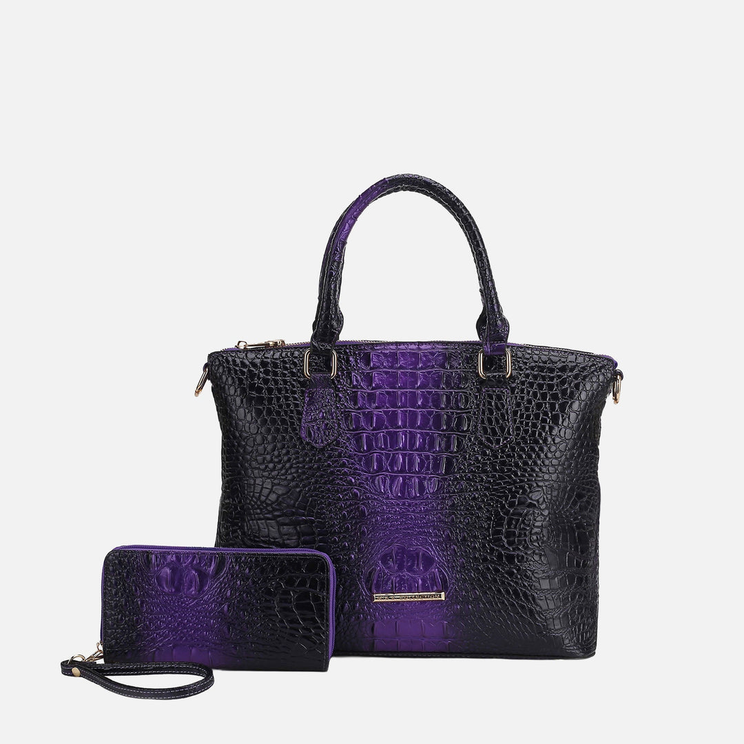 MKF Collection By Mia K Liora Croc Embossed Tote Bag And Set 1