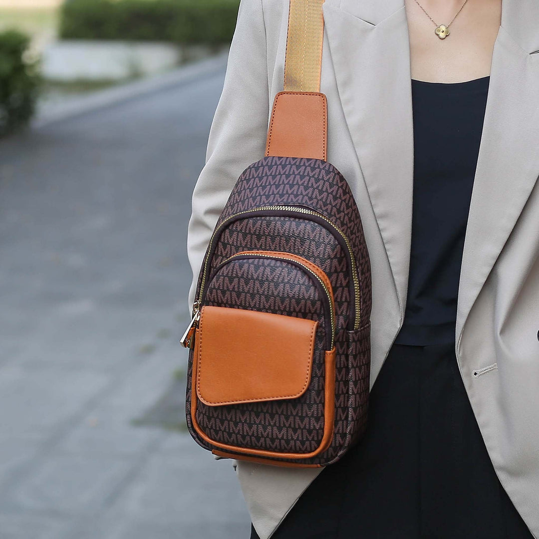Black MKF Collection By Mia K Kace Signature Sling Bag