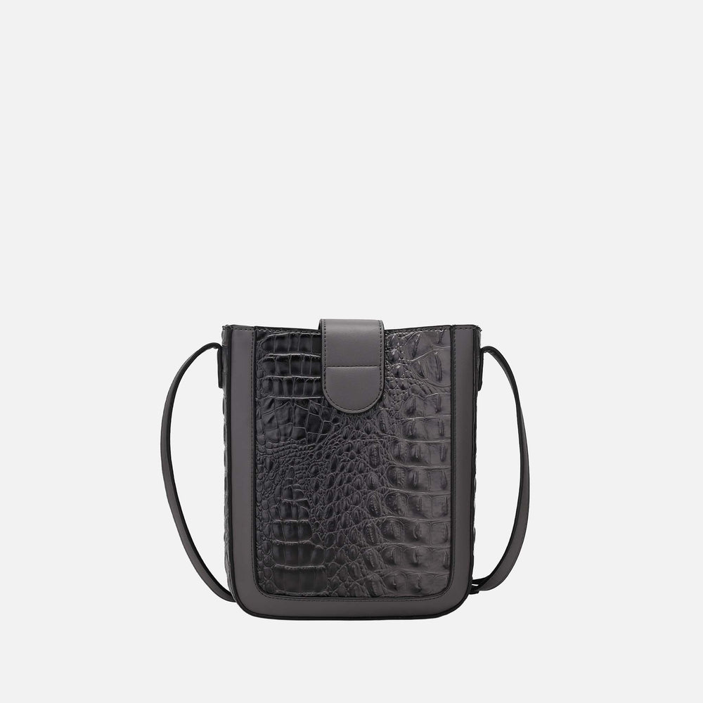 Croco Black MKF Collection By Mia K Molly Crossbody Bag