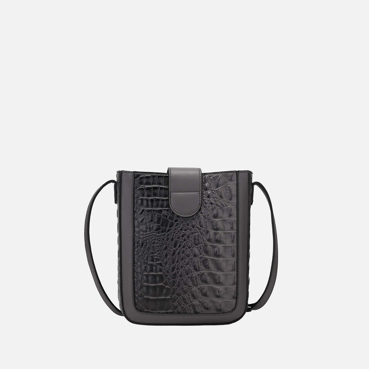 Croco Black MKF Collection By Mia K Molly Crossbody Bag