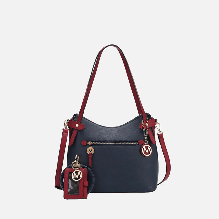 MKF Collection By Mia K Jaseli Color Block Hobo Bag And Cardholder Set