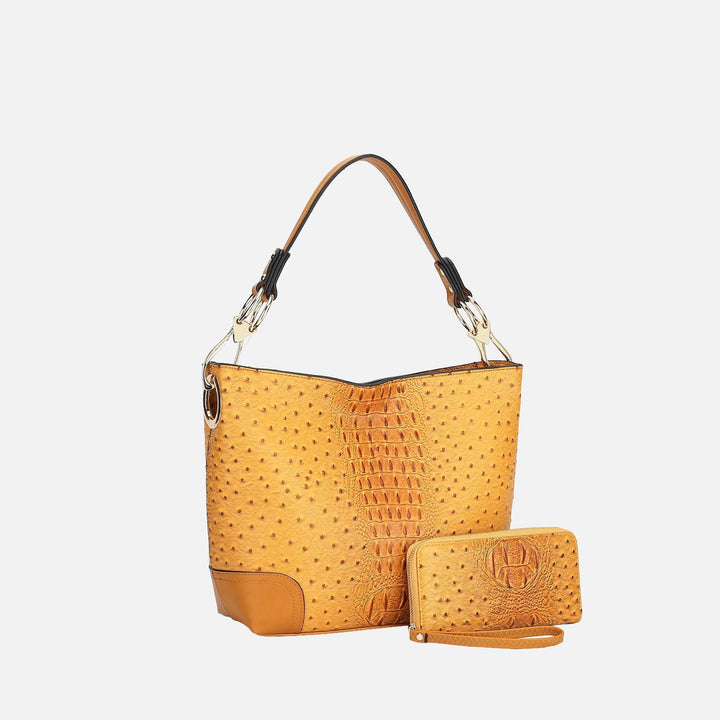 Mustard MKF Collection By Mia K Wandy Shoulder Bag And Wallet Set