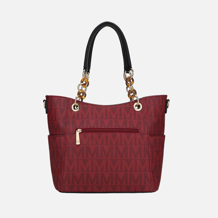 Beige MKF Collection By Mia K Kissaten Signature Tote Bag