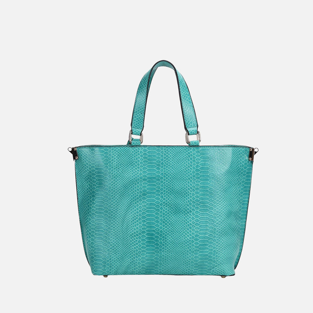 Coral MKF Collection By Mia K Beryl Embossed Tote Bag And Wristlet Set