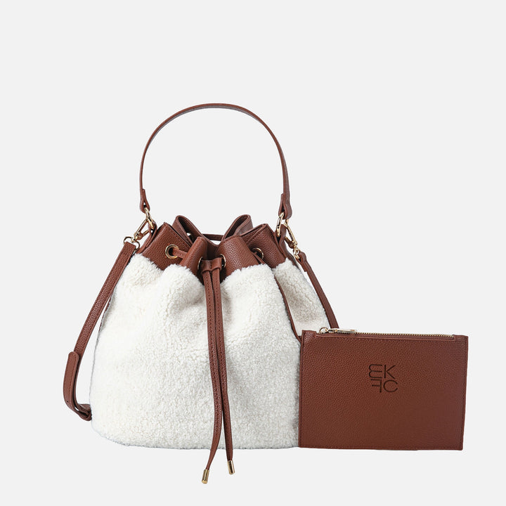 MKF Collection By Mia K Saryn Faux Fur Bucket Bag And Set