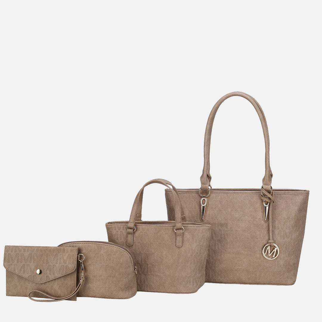 Pewter MKF Collection By Mia K Edelyn Signature Tote Bag And Set