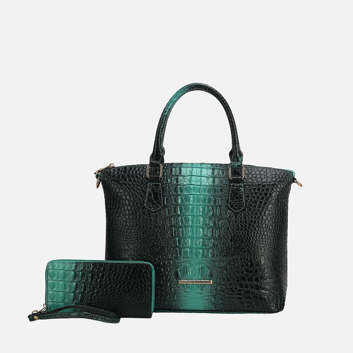 MKF Collection By Mia K Liora Croc Embossed Tote Bag And Set 1