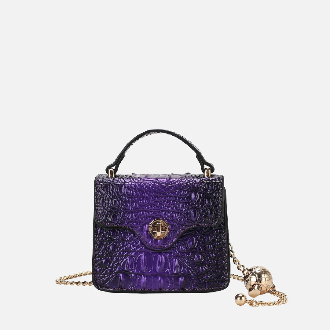 MKF Collection By Mia K Luxe Croc Embossed Mini Satchel