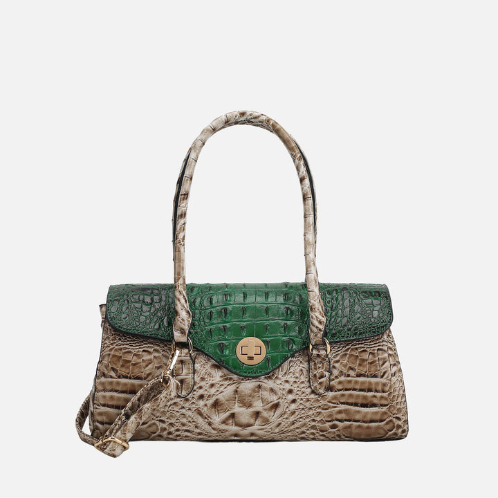 Croco Red MKF Collection By Mia K Liviana Croc Embossed Shoulder Bag
