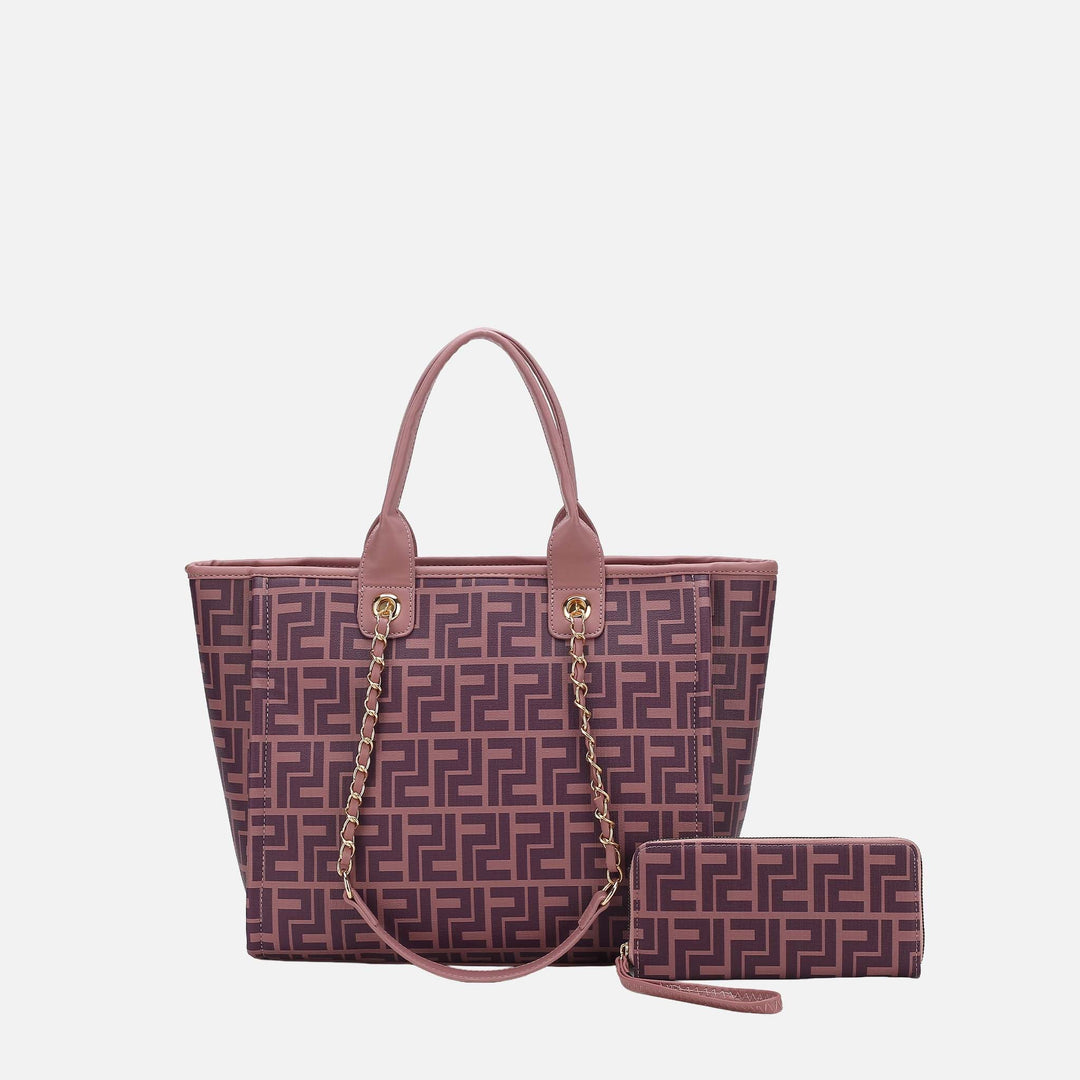 Coffee MKF Collection By Mia K Marlene Tote Bag And Wallet Set