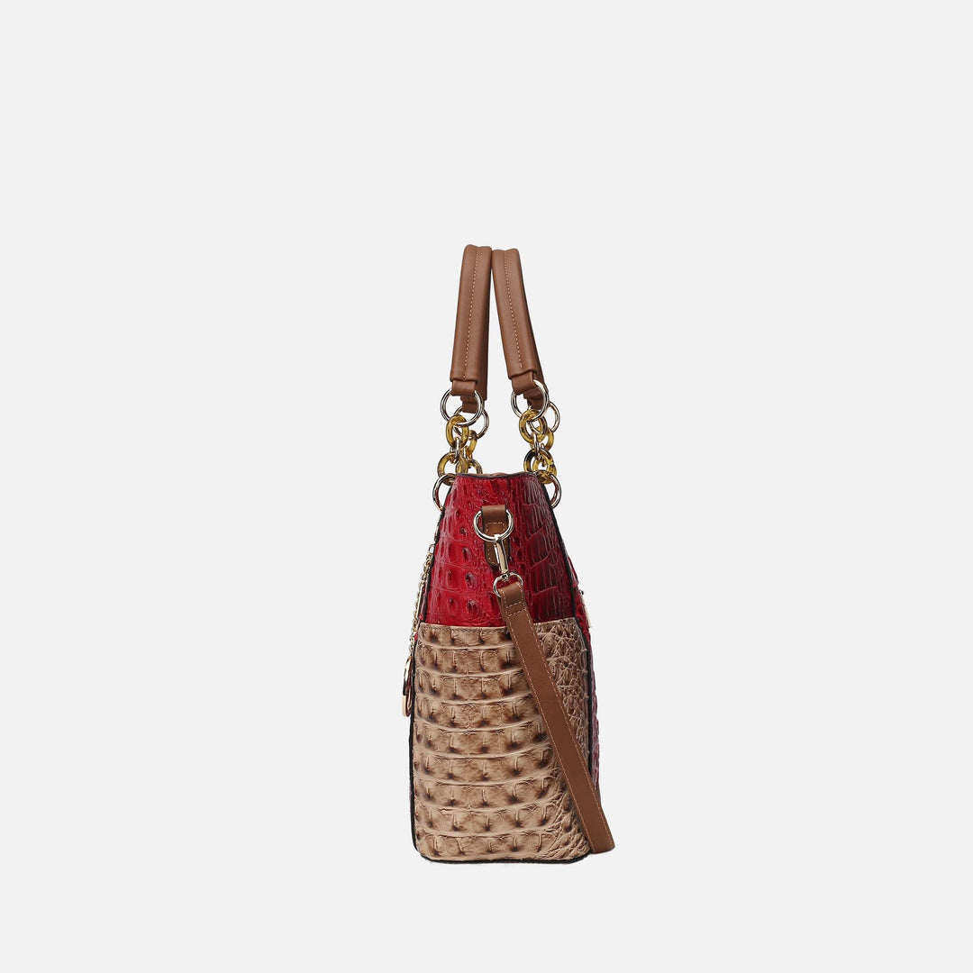 Croco Light Grey MKF Collection By Mia K Merlina Tote Bag And Wallet Set 1