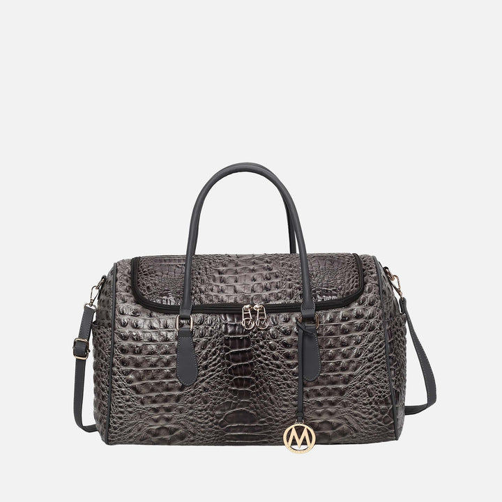 Croco Black MKF Collection By Mia K Rina Weekender Travel Bag