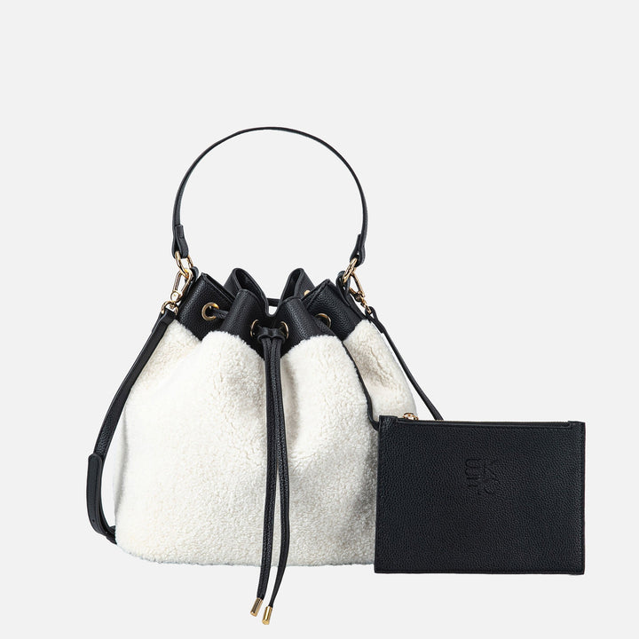 MKF Collection By Mia K Saryn Faux Fur Bucket Bag And Set