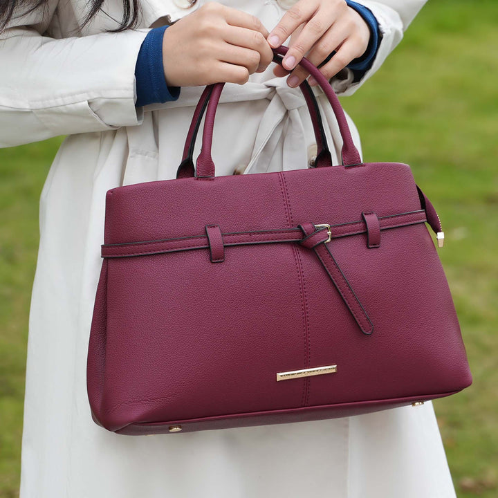 Burgundy MKF Collection By Mia K Rubia Satchel Bag