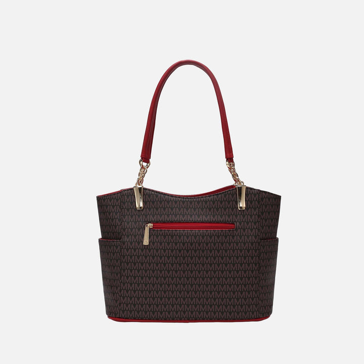 Brown MKF Collection By Mia K Savannah Signature Tote Bag And Wallet Set