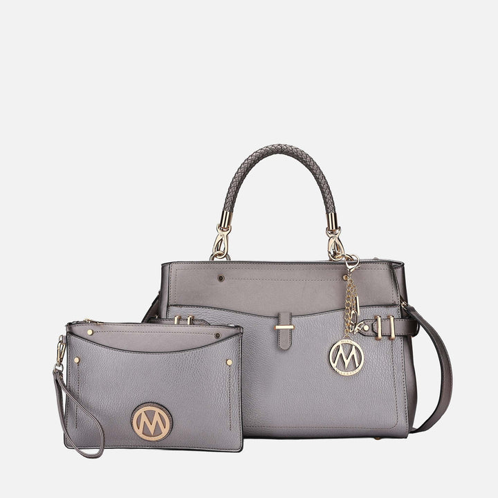 Light Grey MKF Collection By Mia K Tenna Shoulder Bag And Set