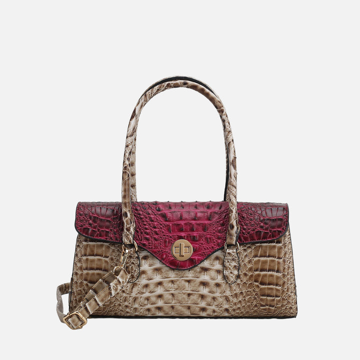 Croco Navy MKF Collection By Mia K Liviana Croc Embossed Shoulder Bag